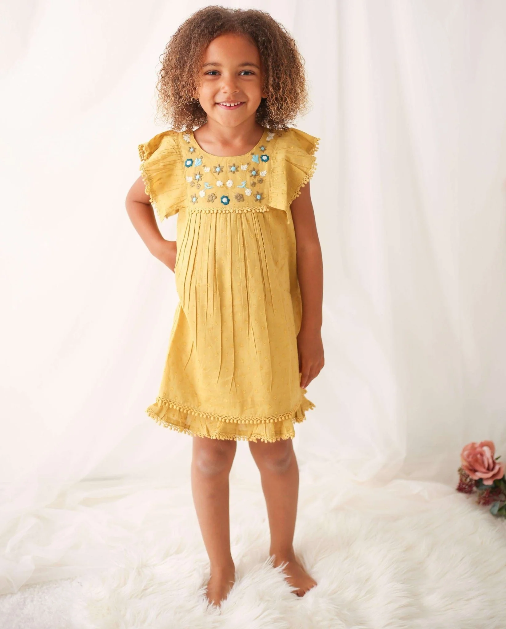 arya mini dress in mustard - Image 3