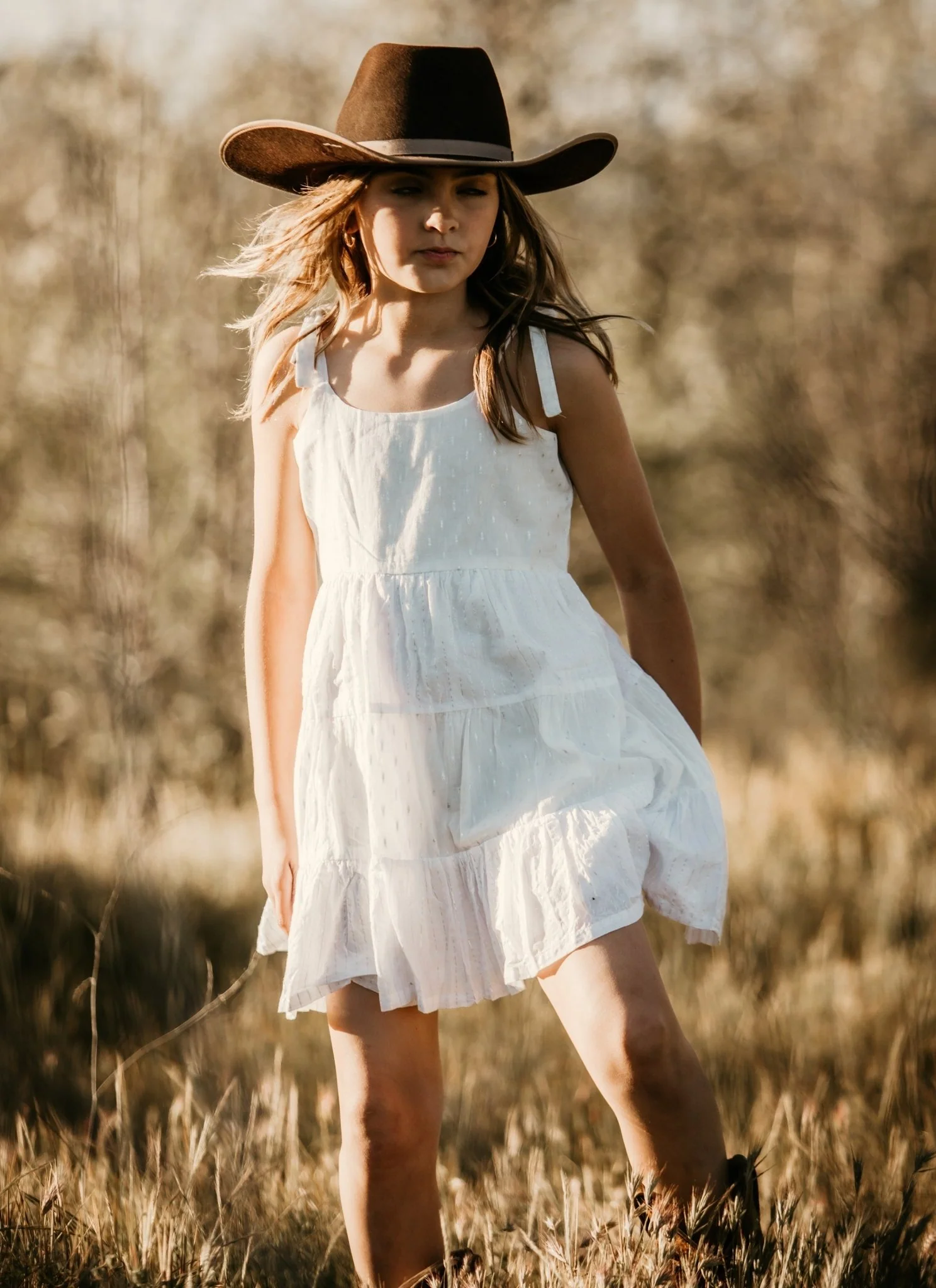 Bella White Sparkle Dress - Image 6