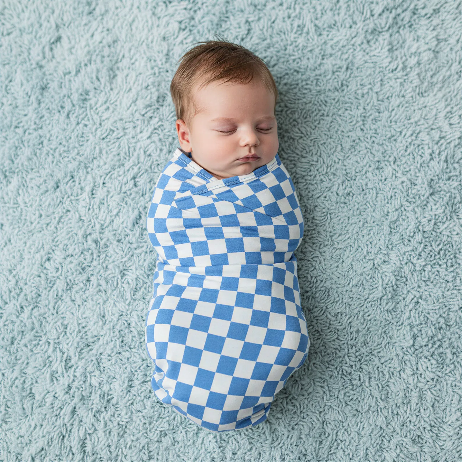 Blue Checks Swaddle - Image 3