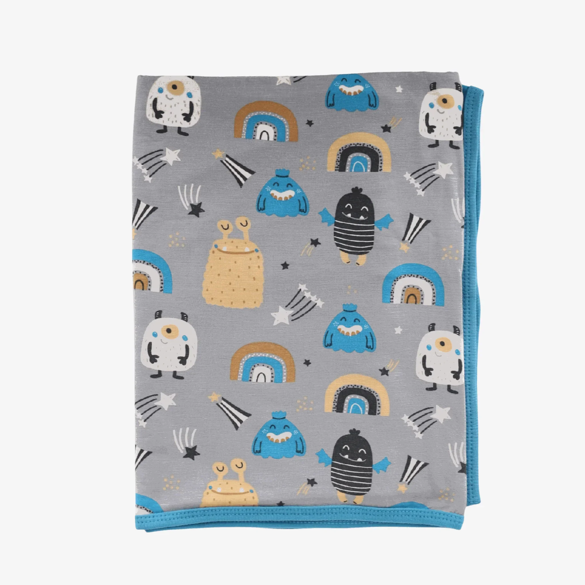 Blue Happy Monsters Swaddle - Image 3