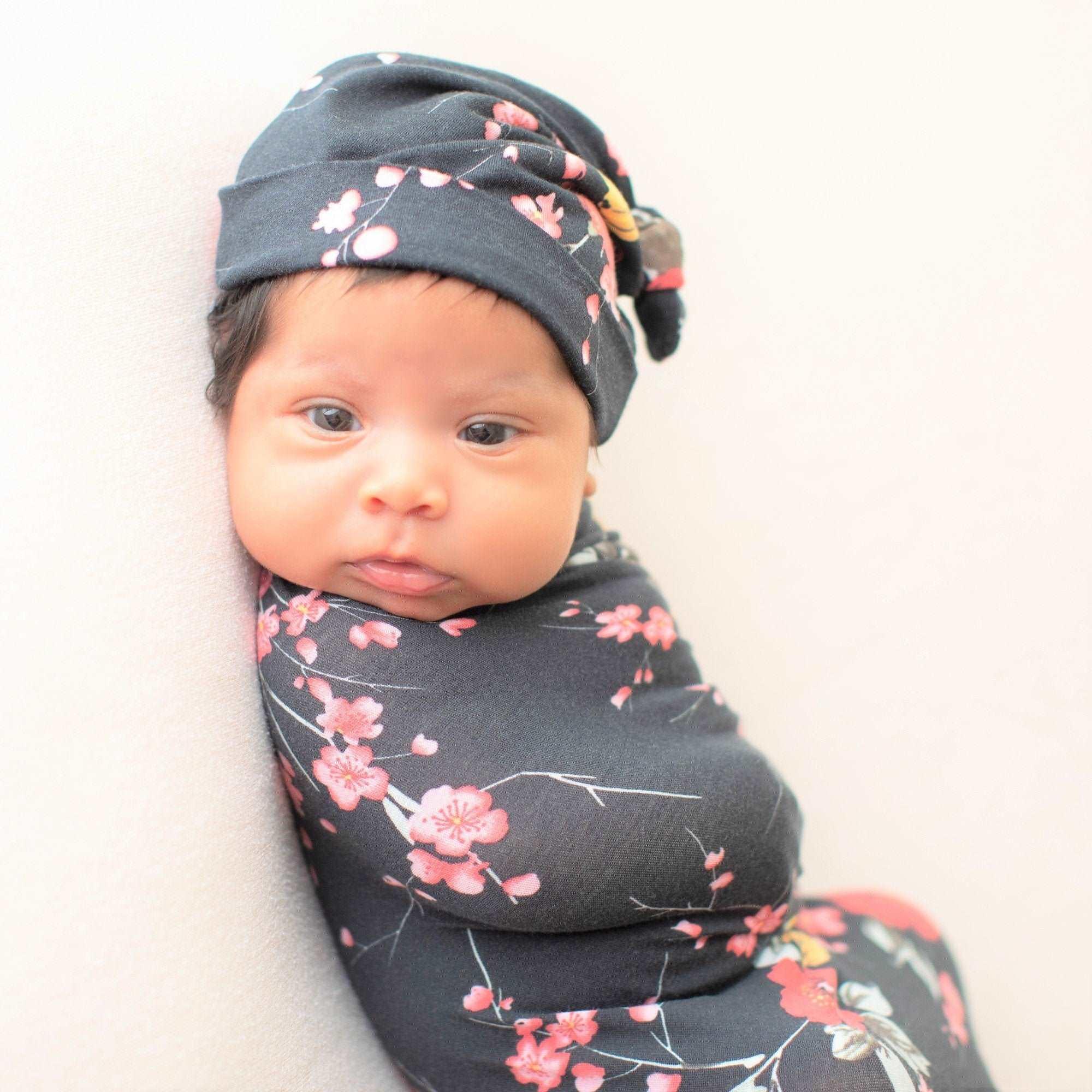 Cherry Blossom Black Swaddle - Image 2