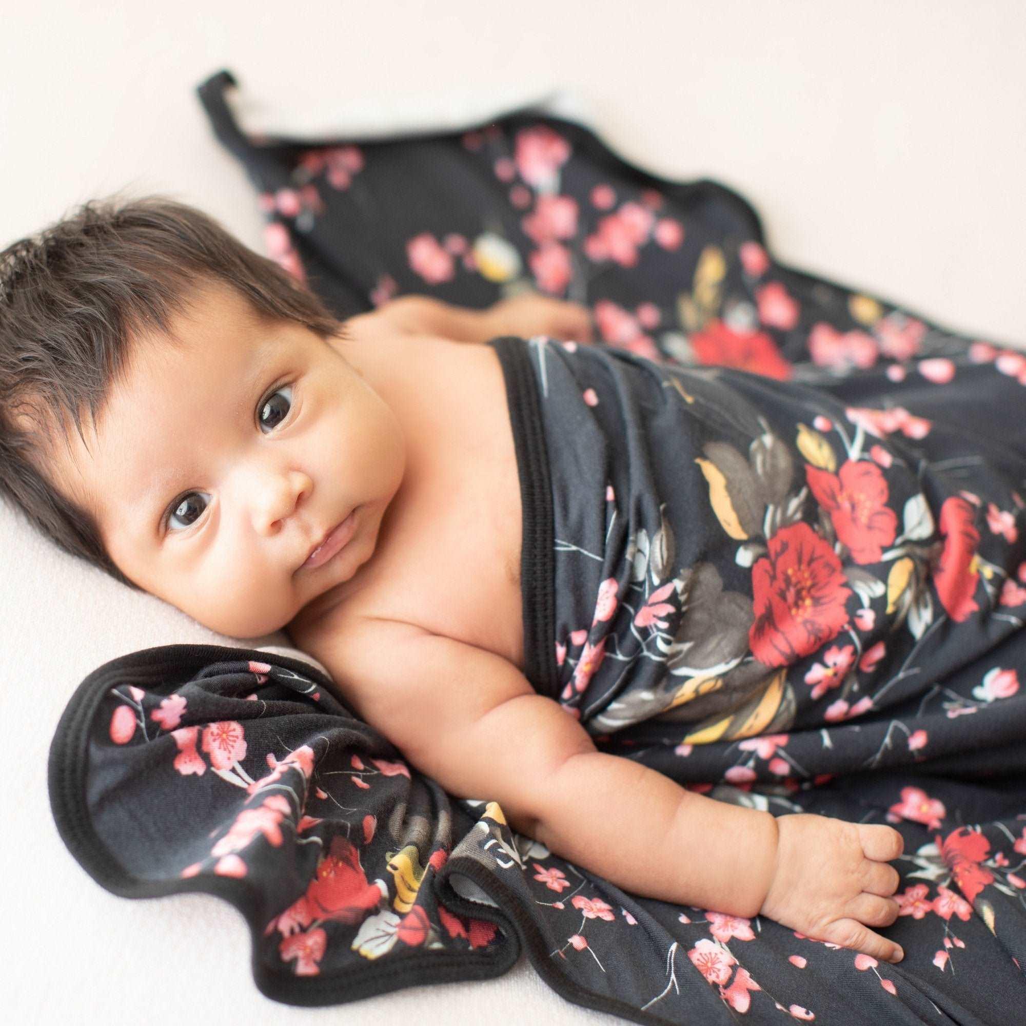 Cherry Blossom Black Swaddle - Image 3