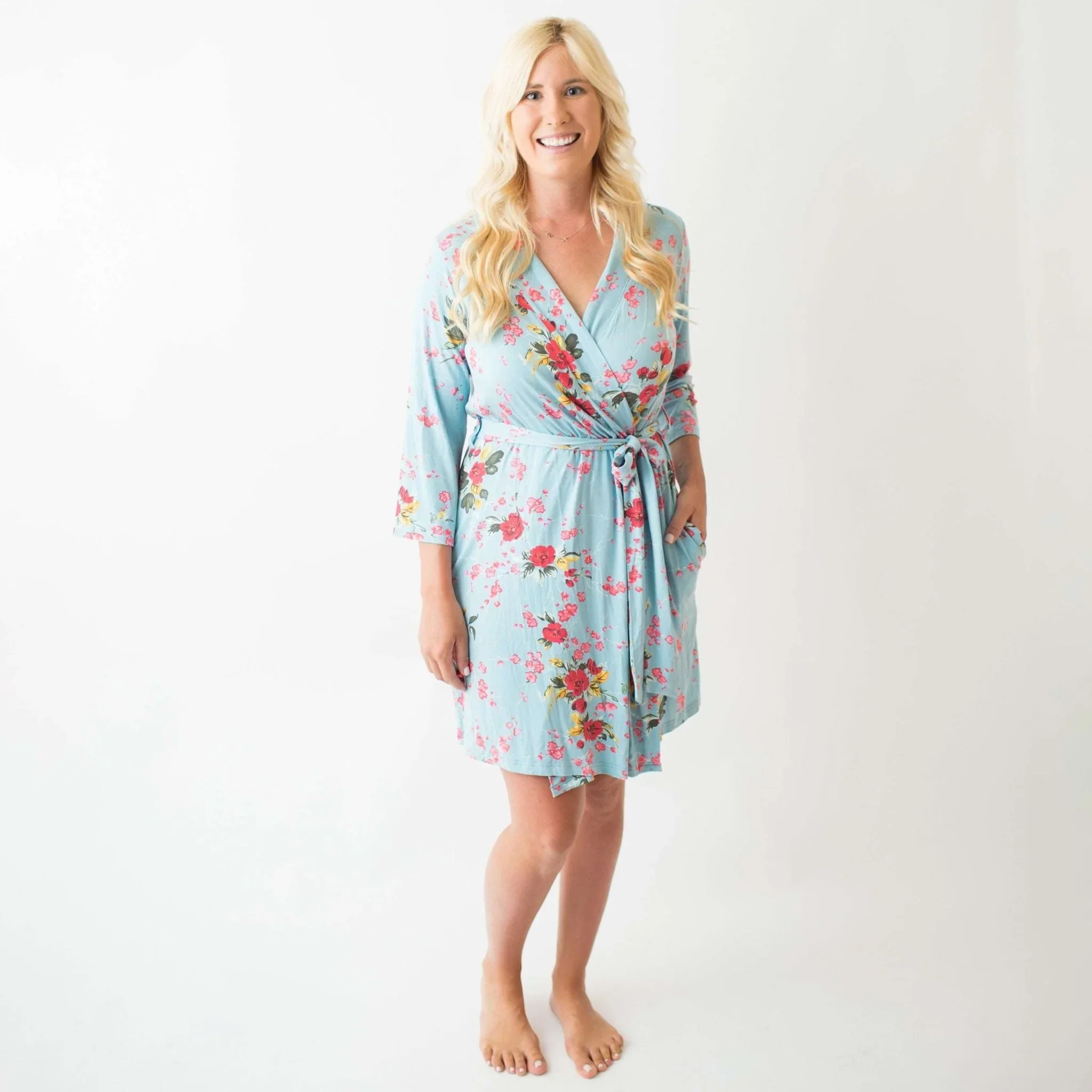 Cherry Blossom Teal Robe - Image 3