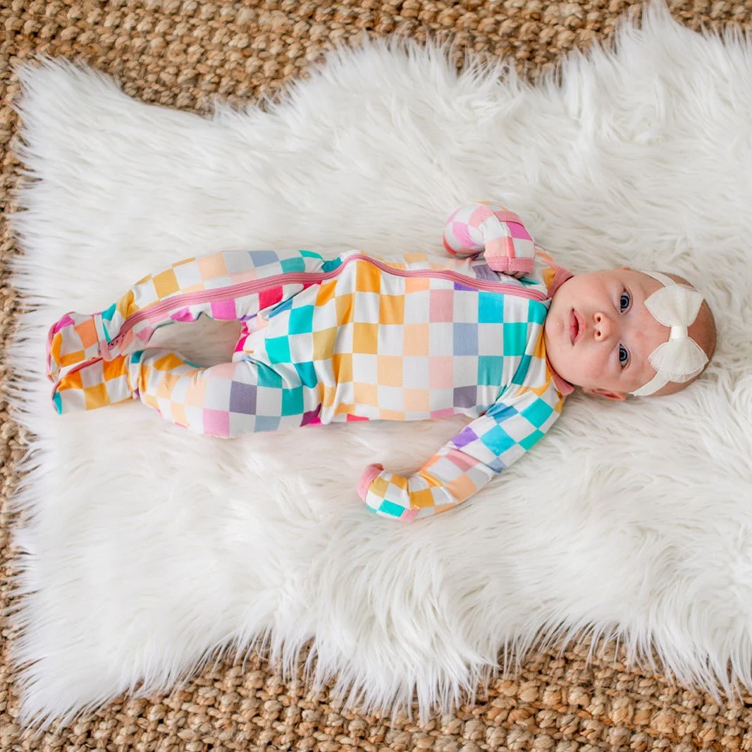Pastel Checks Footie - Image 3