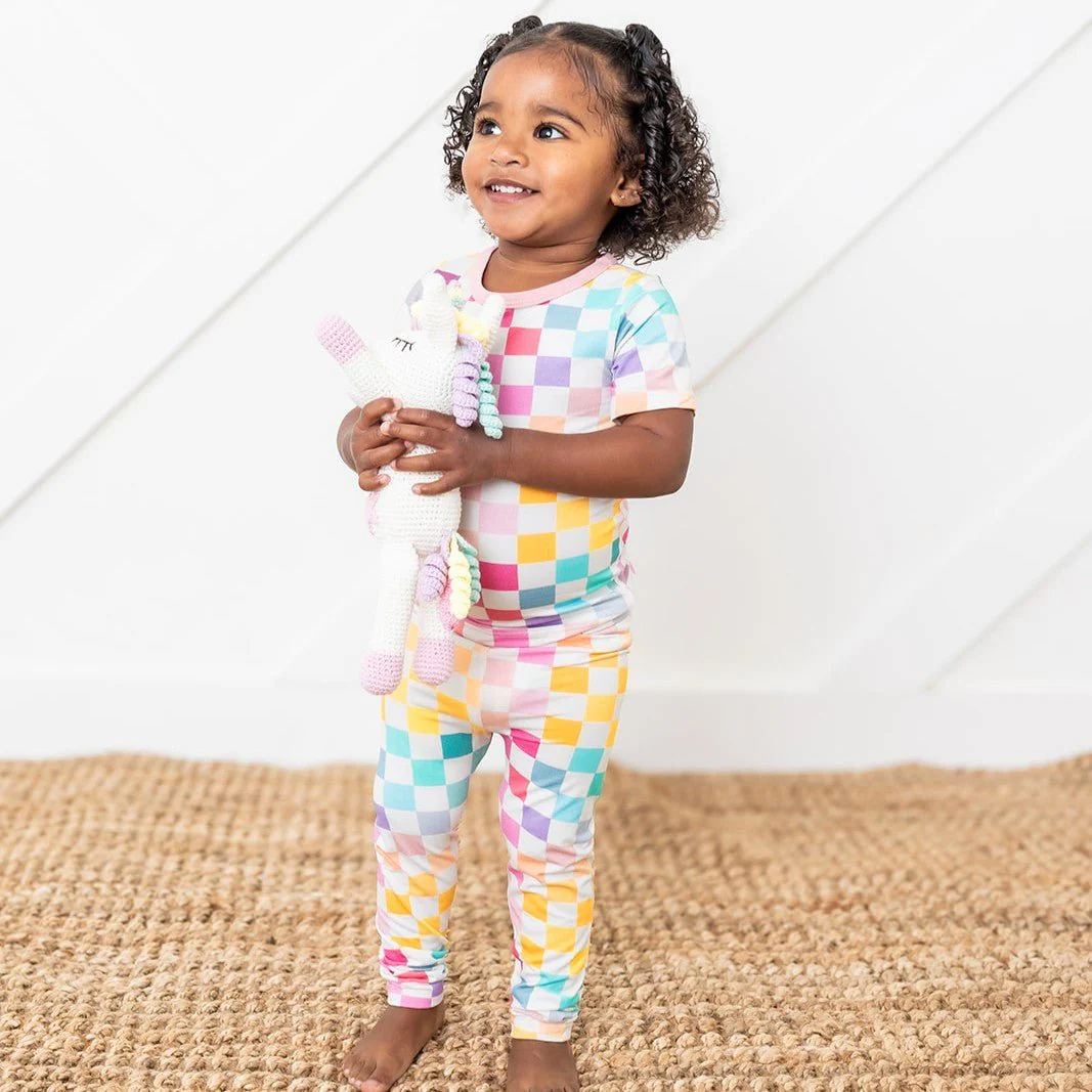 Pastel Checks S/S Pajama - Image 5