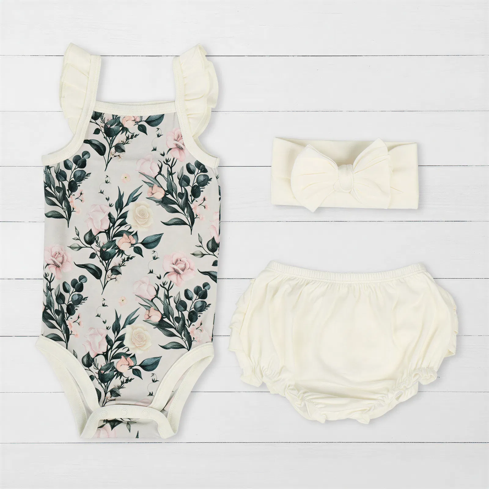 Gardenia Rose Ruffle Bloomer Set - Image 2