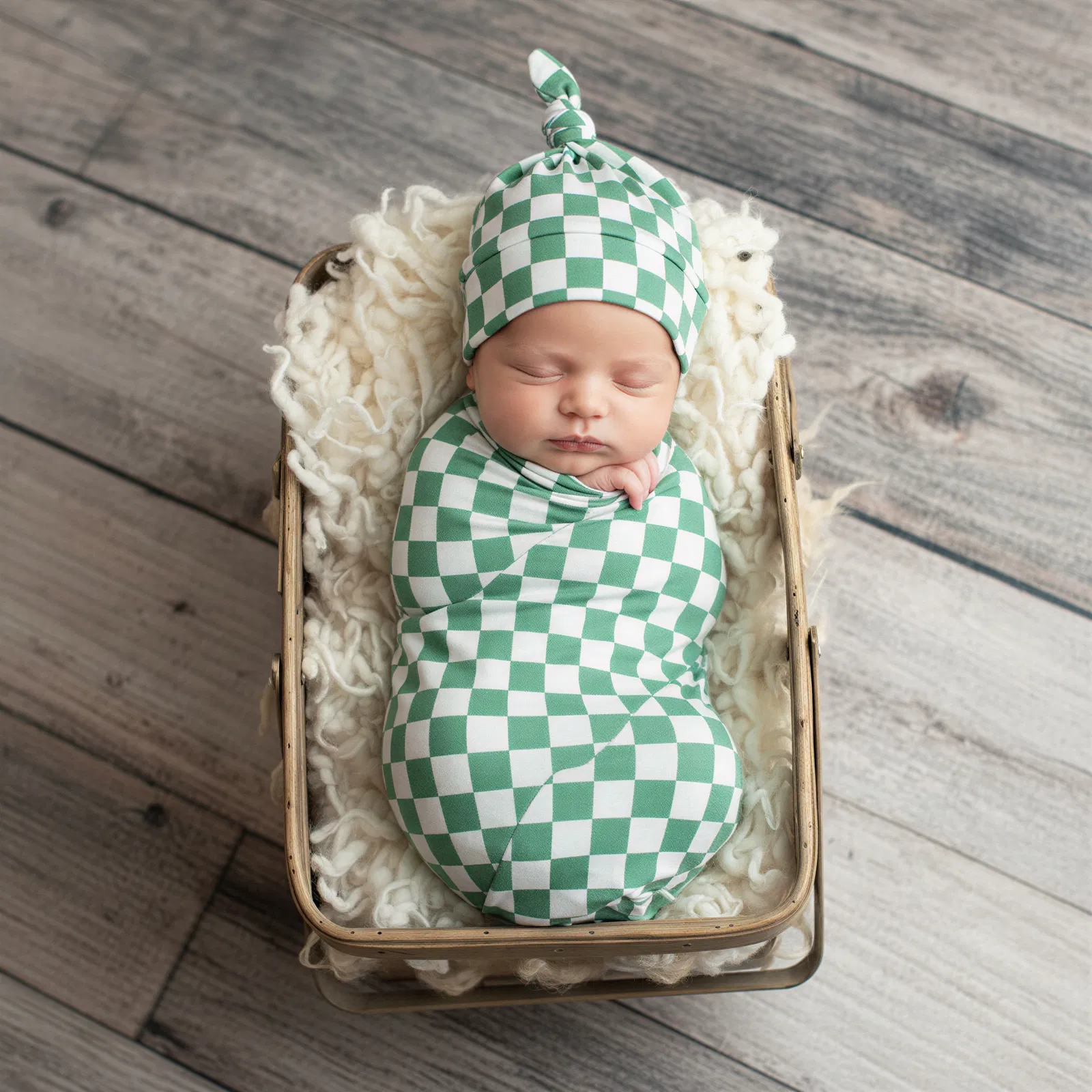 Emerald Checks Swaddle - Image 2