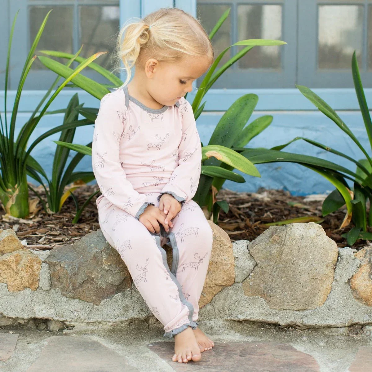 Moose in Pink Romper