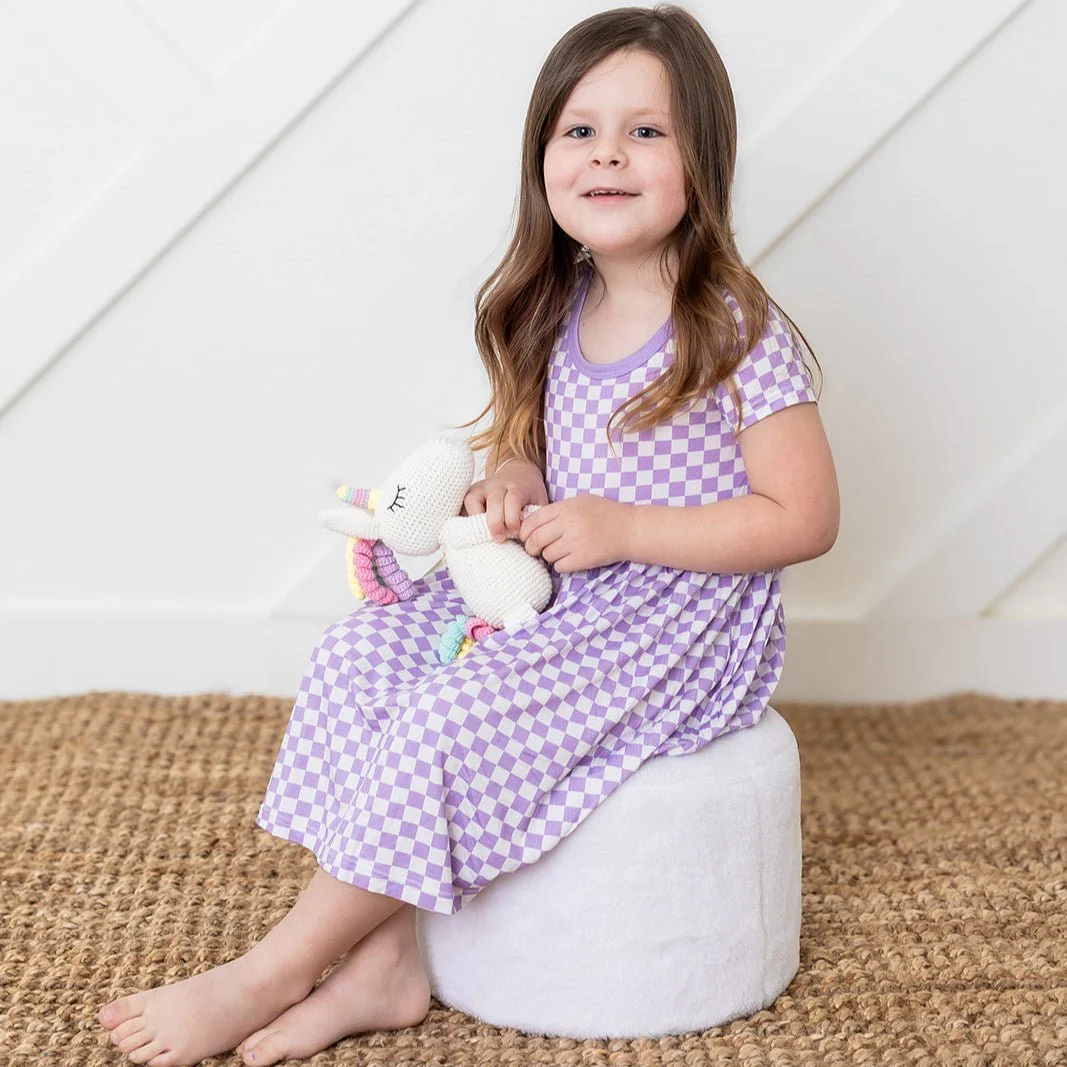 Lilac Checks Dress - Image 2