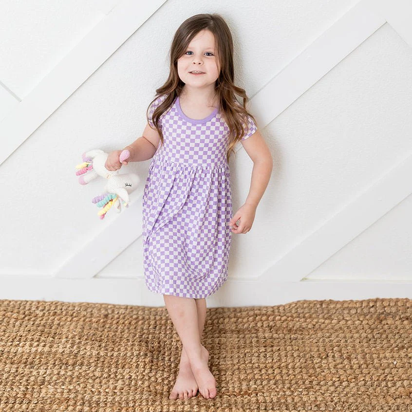 Lilac Checks Dress - Image 6