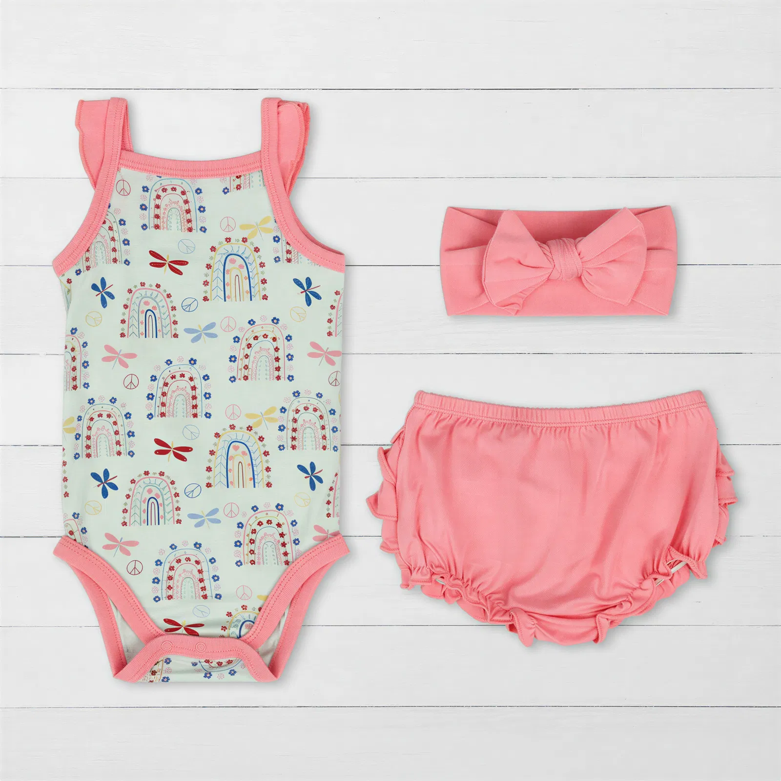 Rainbow Love Ruffle Bloomer Set - Image 2