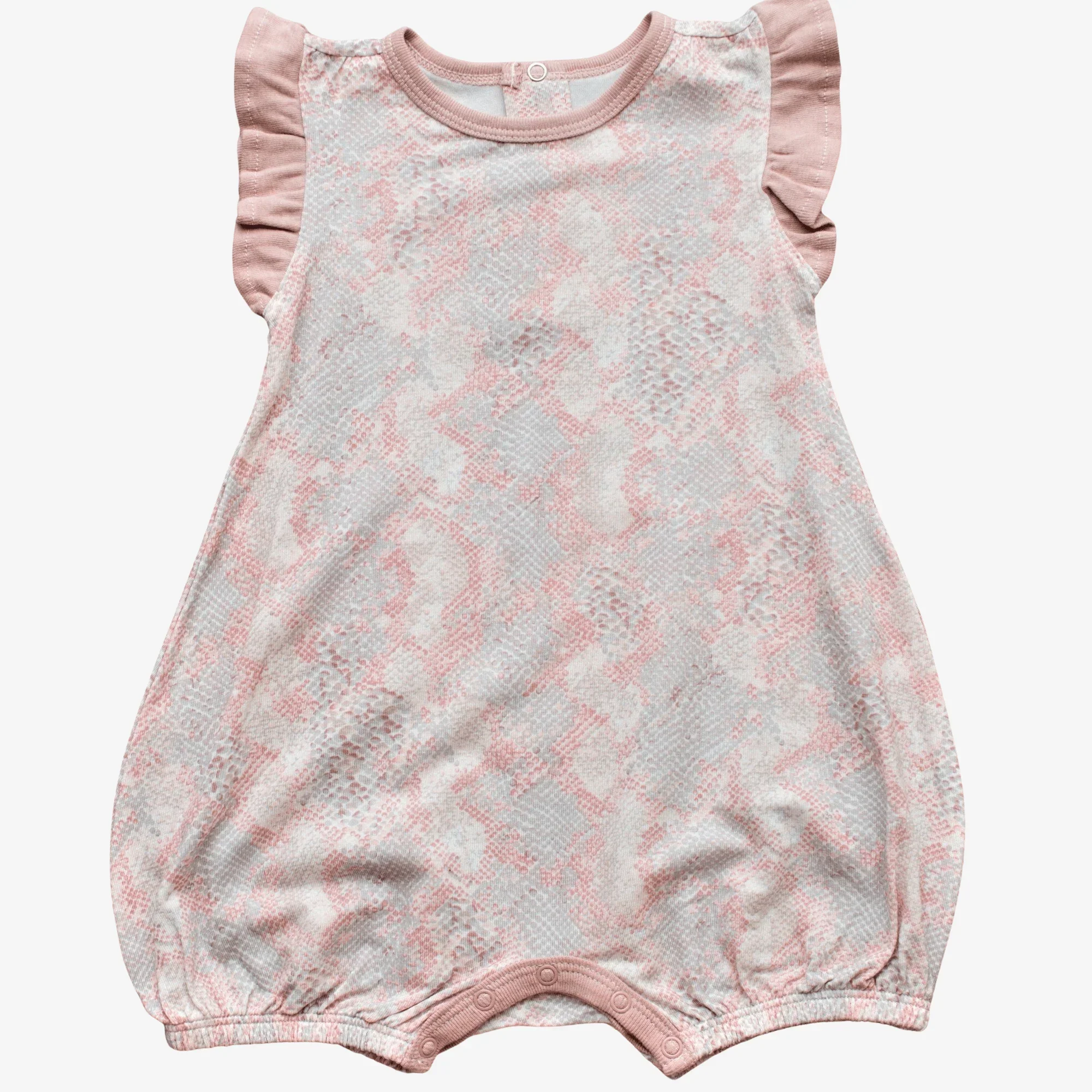 Snake Pink Flutter Romper