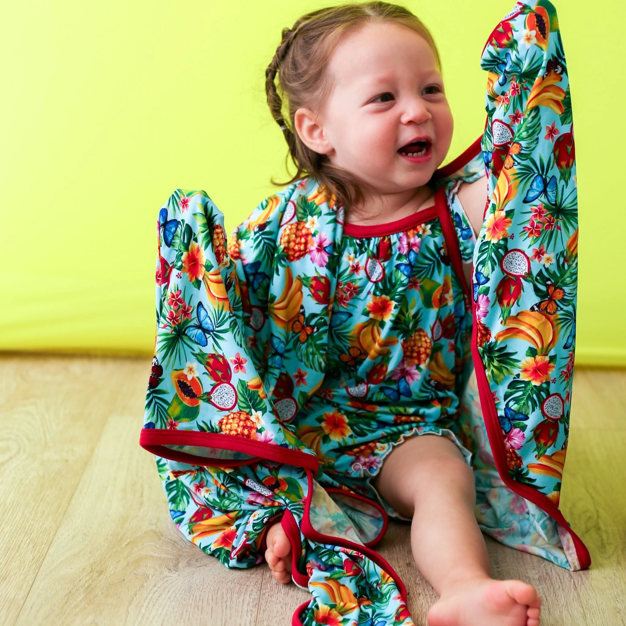 Tropical Fruit Bubble Romper - Image 3