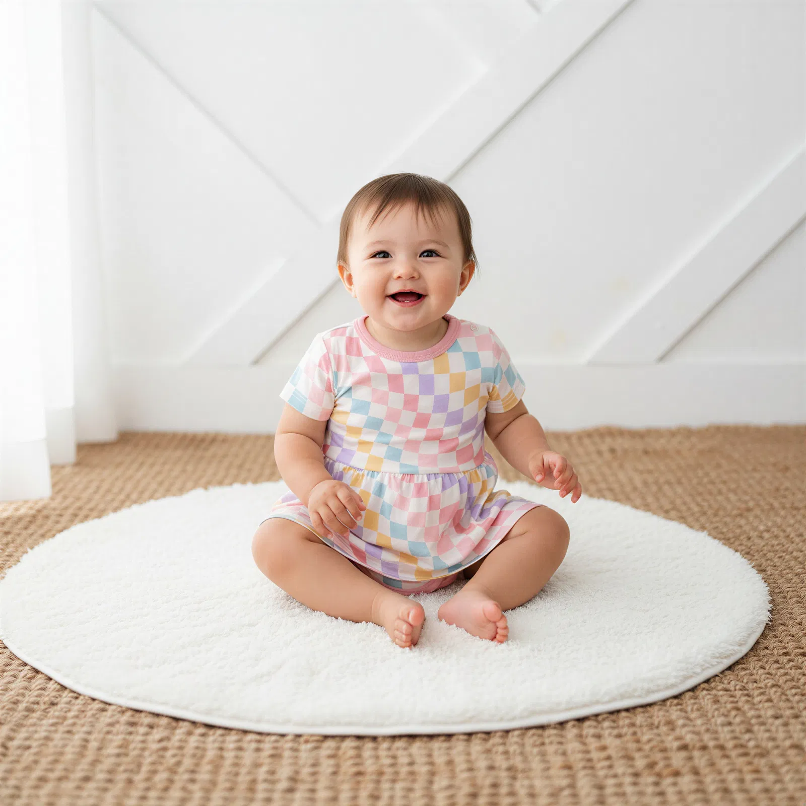 Pastel Checks Bodysuit Dress - Image 2